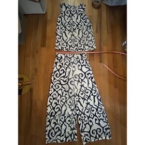 Soft Surroundings Navy Coralina Tank & Pants Set XS